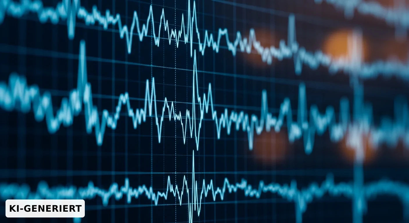 Abstrakte Visualisierung neuronaler Netzwerke in Sky-Blau-Tönen
