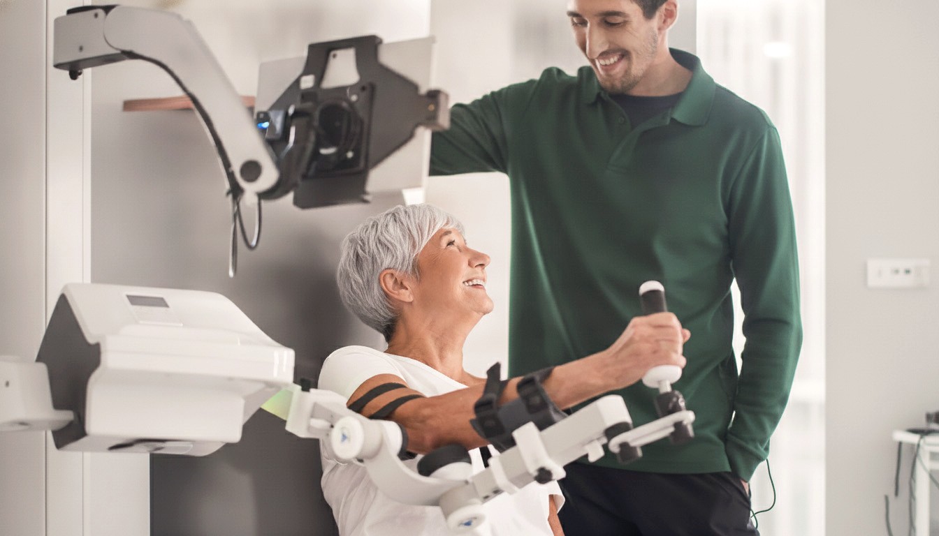 Robotergestützte Neuro-Intensiv-Therapie mit einer Patientin